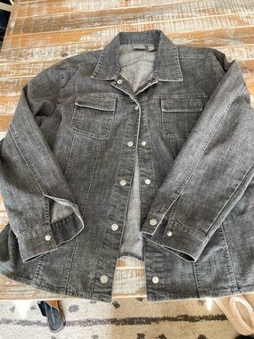 Chico's Washed Charcoal Gray Denim Jacket